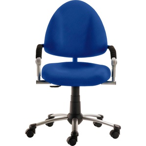 Bürostuhl MAYER SITZMÖBEL Kinder- und Jugenddrehstuhl myFREAKY Stühle Gr. B/H/T: 58,5 cm x 93 cm x 60 cm, Polyester-Flachgewebe uni, Sitz und Rücken gepolstert-Sitztiefe und Rückenhöhe verstellbar-Softarmlehnen-Fußkreuz Perlsilber-Teppichbodenrollen +