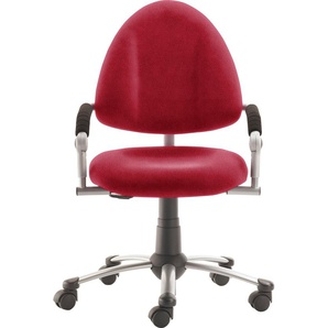Bürostuhl MAYER SITZMÖBEL Kinder- und Jugenddrehstuhl myFREAKY Stühle Gr. B/H/T: 58,5 cm x 93 cm x 60 cm, Velours in Lederoptik-Mischgewebe Lederoptik, Sitz und Rücken gepolstert-Sitztiefe und Rückenhöhe verstellbar-Softarmlehnen-Fußkreuz