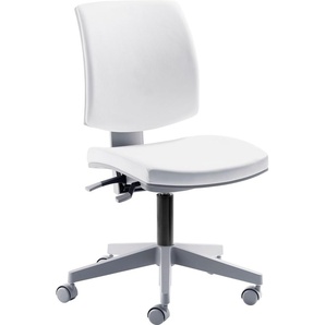 Bürostuhl MAYER SITZMÖBEL Stühle Gr. B/H/T: 59 cm x 97 cm x 64 cm, Kunstleder KUBA, weiß (weiß, grau) Bürostuhl Drehstuhl Drehstühle Stühle myFlexo