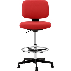 Bürostuhl MAYER SITZMÖBEL myMUSIC Stühle Gr. B/H: 65 cm x 88 cm, 1 St., Struktur (recyceltes Polyester) uni, 3D-Sitzkomfort für dynamisches Sitzen-Sitztiefenverstellung-Gleiter + Kunststoff, rot (kirschrot, schwarz) Drehstühle Dynamisches Sitzen
