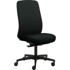 Bürostuhl MAYER SITZMÖBEL myTRITON Stühle Gr. B: 70 cm, 1 St., Echtleder Lederoptik, Sitztiefenverstellung-Synchronmechanik mit selbstregulierender Gewichtseinstellung-Teppichbodenrollen + Kunststoff, schwarz (schwarz, schwarz) Drehstühle