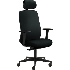 Bürostuhl MAYER SITZMÖBEL myTRITON Stühle Gr. B: 70 cm, 1 St., Kunstleder Lederoptik, höhenverstellbare Armlehnen-Synchronmechanik mit selbstregulierender Gewichtseinstellung-Sitztiefenverstellung-Kopfstütze gepolstert-Teppichbodenrollen + Kunststoff,