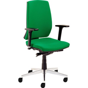Bürostuhl MAYER SITZMÖBEL Stühle Gr. B/H/T: 66,5 cm x 116 cm x 62 cm, Polyester, grün (grün, alu poliert) Bürostuhl Drehstuhl Drehstühle Stühle myCONTRACT LINE