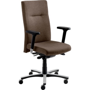 Bürostuhl MAYER SITZMÖBEL Stühle Gr. B/H/T: 71 cm x 119 cm x 62 cm, Polyester, braun (schokobraun, alu) Bürostuhl Drehstuhl Drehstühle Stühle myNEW VISION XXL