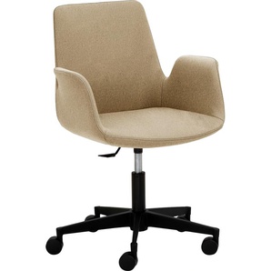 Bürostuhl MAYER SITZMÖBEL Sessel myHELIOS Stühle Gr. B/H: 65 cm x 82 cm, 1 St., Feinstruktur weich meliert, Kunststoff, beige (beige, meliert, schwarz) Drehstühle