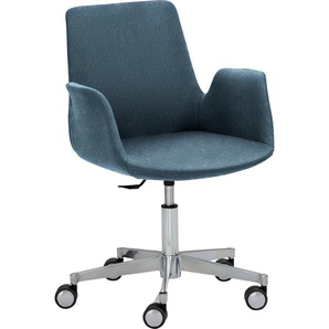 Bürostuhl MAYER SITZMÖBEL Sessel myHELIOS Stühle Gr. B/H: 65 cm x 82 cm, 1 St., Feinstruktur weich meliert, Aluminium, blau (blau, meliert, aluminium) Drehstühle
