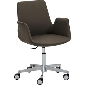 Bürostuhl MAYER SITZMÖBEL Sessel myHELIOS Stühle Gr. B/H: 65 cm x 82 cm, 1 St., Feinstruktur weich meliert, Aluminium, braun (braun, meliert, aluminium) Drehstühle