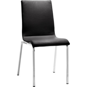 Esszimmerstuhl MAYER SITZMÖBEL myLIFE Stühle Gr. B/H: 47 cm x 90 cm, 1 St., Kunstleder Lederoptik, Gestell Chrom, Rechteckrohr-durchgehende Sitz-/Rückenformschale gepolstert-Sitzhöhe 48 cm-Bezug: pflegeleichtes Kunstleder mit Textilgewebe, phtalatfrei,