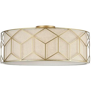 Maytoni Deckenleuchte, Gold, Beige, Metall, Kunststoff, Textil, 57x19x57 cm, CE, gleichmäßige Lichtverteilung, Lampen & Leuchten, Innenbeleuchtung,