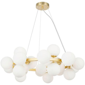 Maytoni Pendelleuchte, Gold, Metall, Glas, 23.8x135.4x69 cm, CE, beliebig kürzbar, gleichmäßige Lichtverteilung, Lampen & Leuchten, Innenbeleuchtung,