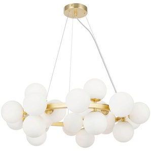 Maytoni Pendelleuchte, Gold, Metall, Glas, 23.8x135.4x69 cm, CE, beliebig kürzbar, gleichmäßige Lichtverteilung, Lampen & Leuchten, Innenbeleuchtung, Hängelampen, Pendelleuchten