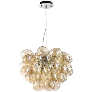 Maytoni Pendelleuchte, Nickel, Bernstein, Metall, Glas, 50x40x50 cm, beliebig kürzbar, Lampen & Leuchten, Innenbeleuchtung, Hängelampen,