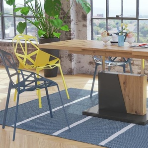 Mazzoni Grand Noir Couchtisch ausziehbar höhenverstellbar 120-180cm in Eiche Artisan - Anthrazit matt modern vielseitig Wohnzimmertisch Esstisch Beistelltisch Sofatisch platzsparend hochwertig Wohnzimmer Grandnoir-artisan-anth