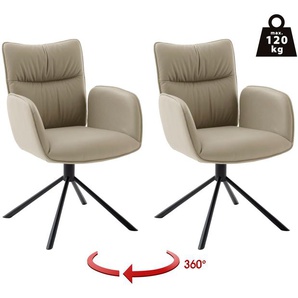 MCA furniture 4-Fußstuhl MARIN Esszimmerstuhl (2er Set) - Stuhl (Set, 2 St), 360° drehbar, Metall schwarz, beweglichen Rücken, belastbar 120 kg