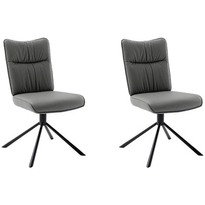 MCA furniture 4-Fußstuhl MARIN Esszimmerstuhl (2er Set) - Stuhl (Set, 2 St), 360° drehbar, Metall schwarz, beweglichen Rücken, belastbar 120 kg