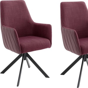 MCA furniture 4-Fußstuhl Reynosa (Set, 2 St), Esszimmerstuhl 360°drehbar mit Nivellierung, Belastbar bis 120 kg