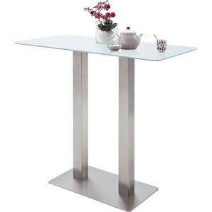 MCA furniture Bartisch Zarina, Bartisch mit Glaskeramik Tischplatte mit Edelstahl Gestell