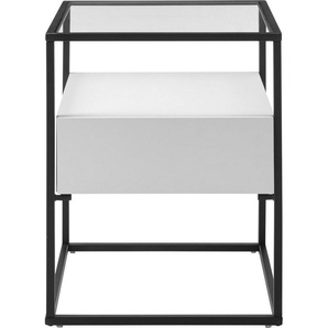 MCA furniture Beistelltisch Evora, Glastop mit Schublade push to open