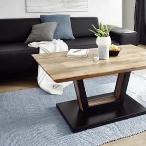 Couchtisch MCA FURNITURE Bedford Tische Gr. B/H/T: 110 cm x 45 cm x 70 cm, braun (akazie natur, schwarz matt, akazie natur) Couchtisch Eckige Couchtische Holz-Couchtische Wohnzimmertisch Massivholz Akazie Natur lackiert