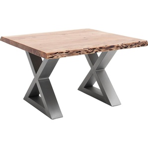 MCA furniture Couchtisch Cartagena, Couchtisch Massivholz mit Baumkante und natürlichen Rissen und Löchern