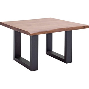 MCA furniture Couchtisch Cartagena, Couchtisch Massivholz mit Baumkante und natürlichen Rissen und Löchern