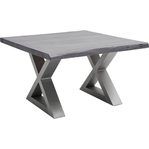 MCA furniture Couchtisch Cartagena, Couchtisch Massivholz mit Baumkante und natürlichen Rissen und Löchern