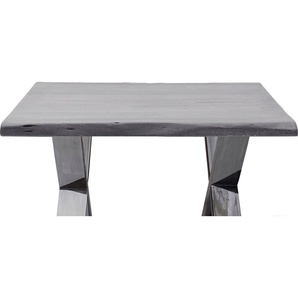 MCA furniture Couchtisch Cartagena, Couchtisch Massivholz mit Baumkante und natürlichen Rissen und Löchern