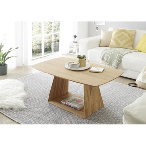 Couchtisch MCA FURNITURE Jacobstad Tische Gr. B/H/T: 110 cm x 45 cm x 70 cm, braun (wildeiche, wildeiche, wildeiche) Couchtisch Eckige Couchtische Holz-Couchtische Wohnzimmertisch Massivholz in Bootsform, Tisch Rollbar