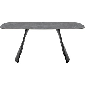 MCA furniture Esstisch »TOBELO Wangentisch 180x90cm«, (1 St.), Keramik, Metall, schwarz marmoriert, dining table, 4-6 Personen