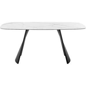 MCA furniture Esstisch »TOBELO Wangentisch 180x90cm«, (1 St.), Keramik, Metall, weiß marmoriert, dining table, 4-6 Personen