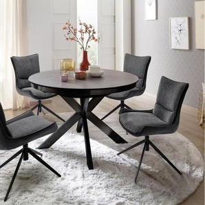 MCA furniture Esstisch Winnipeg | anthrazit | rund | ausziehbar | Ø 120(160) cm WI12SMAN