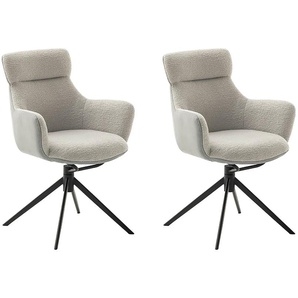 MCA furniture Esszimmerstuhl, Feingewebe, (2er-Set), drehbar 360°, Dreh- & Schwingfunktion, Sitzhöhe ca. 50 cm