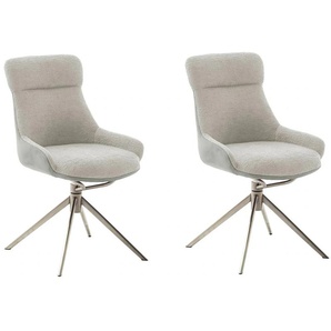 MCA furniture Esszimmerstuhl, Feingewebe, (2er-Set), drehbar 360°, Dreh- & Schwingfunktion, Sitzhöhe ca. 50 cm