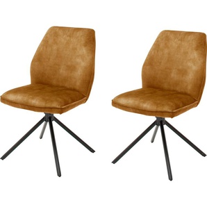 MCA furniture Esszimmerstuhl Ottawa (Set, 2 St), Vintage Veloursoptik mit Keder, Stuhl belastbar bis 120 Kg