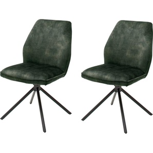 MCA furniture Esszimmerstuhl Ottawa (Set, 2 St), Vintage Veloursoptik mit Keder, Stuhl belastbar bis 120 Kg