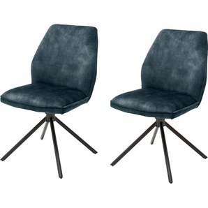 MCA furniture Esszimmerstuhl »Ottawa«, (Set), 2 St., Vintage, Vintage Veloursoptik mit Keder, Stuhl belastbar bis 120 Kg