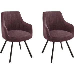 MCA furniture Esszimmerstuhl Sassello (Set, 2 St), Stuhl 180°drehbar mit Nivellierung, Stoffbezug, belastbar bis 120 kg