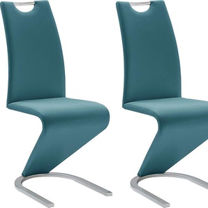 Freischwinger MCA FURNITURE Amado Stühle Gr. B/H/T: 45 cm x 102 cm x 62 cm, 2 St., Kunstleder uni, Set + Metall, blau (petrol, chrom) Freischwinger Stühle 2er-, 4er-, 6er-Set, Stuhl belastbar bis 120 Kg
