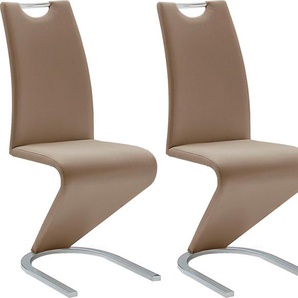 Freischwinger MCA FURNITURE Amado Stühle Gr. B/H/T: 45 cm x 102 cm x 62 cm, 2 St., Kunstleder uni, Set + Metall, braun (cappuccino, chrom) Freischwinger Stühle 2er-, 4er-, 6er-Set, Stuhl belastbar bis 120 Kg