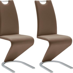 Freischwinger MCA FURNITURE Amado Stühle Gr. B/H/T: 45 cm x 102 cm x 62 cm, 2 St., Kunstleder uni, Set + Metall, braun (braun, chrom) Freischwinger Stühle 2er-, 4er-, 6er-Set, Stuhl belastbar bis 120 Kg