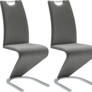 Freischwinger MCA FURNITURE Amado Stühle Gr. B/H/T: 45 cm x 102 cm x 62 cm, 2 St., Kunstleder uni, Set + Metall, grau (grau, chrom) Freischwinger Stühle 2er-, 4er-, 6er-Set, Stuhl belastbar bis 120 Kg