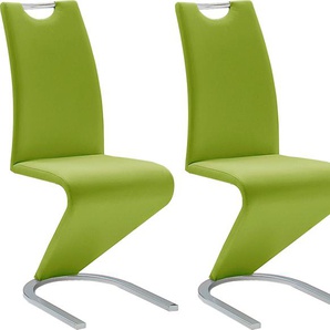 Freischwinger MCA FURNITURE Amado Stühle Gr. B/H/T: 45 cm x 102 cm x 62 cm, 2 St., Kunstleder uni, Set + Metall, grün (lime, chrom) Freischwinger Stühle 2er-, 4er-, 6er-Set, Stuhl belastbar bis 120 Kg
