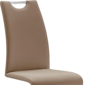 Freischwinger MCA FURNITURE Amado Stühle Gr. B/H/T: 45 cm x 102 cm x 62 cm, 4 St., Kunstleder uni, Set + Metall, braun (cappuccino, chrom) Freischwinger Stühle 2er-, 4er-, 6er-Set, Stuhl belastbar bis 120 Kg