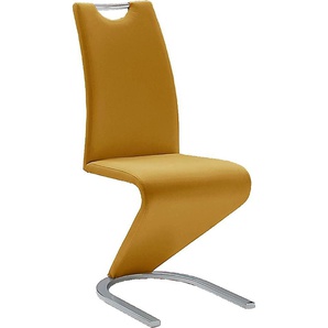 Freischwinger MCA FURNITURE Amado Stühle Gr. B/H/T: 45 cm x 102 cm x 62 cm, 4 St., Kunstleder uni, Set + Metall, gelb (curry, chrom) Freischwinger Stühle 2er-, 4er-, 6er-Set, Stuhl belastbar bis 120 Kg
