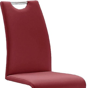 Freischwinger MCA FURNITURE Amado Stühle Gr. B/H/T: 45 cm x 102 cm x 62 cm, 4 St., Kunstleder uni, Set + Metall, rot (bordeaux, chrom) Freischwinger Stühle 2er-, 4er-, 6er-Set, Stuhl belastbar bis 120 Kg