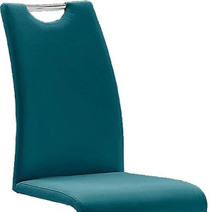 Freischwinger MCA FURNITURE Amado Stühle Gr. B/H/T: 45 cm x 102 cm x 62 cm, 6 St., Kunstleder uni, Set + Metall, blau (petrol, chrom) Freischwinger Stühle 2er-, 4er-, 6er-Set, Stuhl belastbar bis 120 Kg