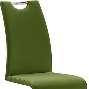 Freischwinger MCA FURNITURE Amado Stühle Gr. B/H/T: 45 cm x 102 cm x 62 cm, 6 St., Kunstleder uni, Set + Metall, grün (olive, chrom) Freischwinger Stühle 2er-, 4er-, 6er-Set, Stuhl belastbar bis 120 Kg