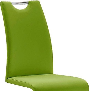 Freischwinger MCA FURNITURE Amado Stühle Gr. B/H/T: 45 cm x 102 cm x 62 cm, 6 St., Kunstleder uni, Set + Metall, grün (lime, chrom) Freischwinger Stühle 2er-, 4er-, 6er-Set, Stuhl belastbar bis 120 Kg