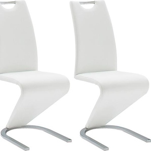 Freischwinger MCA FURNITURE Amado Stühle Gr. B/H/T: 45 cm x 102 cm x 62 cm, 6 St., Kunstleder uni, Set + Metall, weiß (weiß, chrom) Freischwinger Stühle 2er-, 4er-, 6er-Set, Stuhl belastbar bis 120 Kg