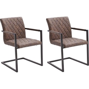 MCA furniture Freischwinger Kian (Set, 2 St), Vintage Kunstleder mit oder ohne Armlehne, Stuhl belastbar bis 120 kg